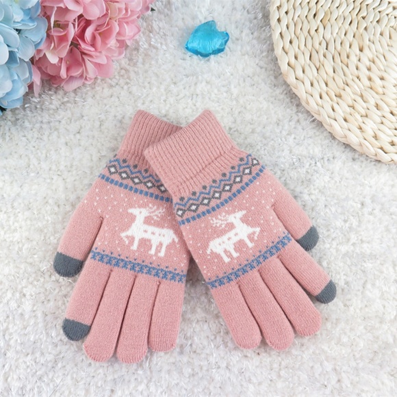 Women's Cartoon Deer Screen Touch Gloves Gloves - Picture 4 of 4